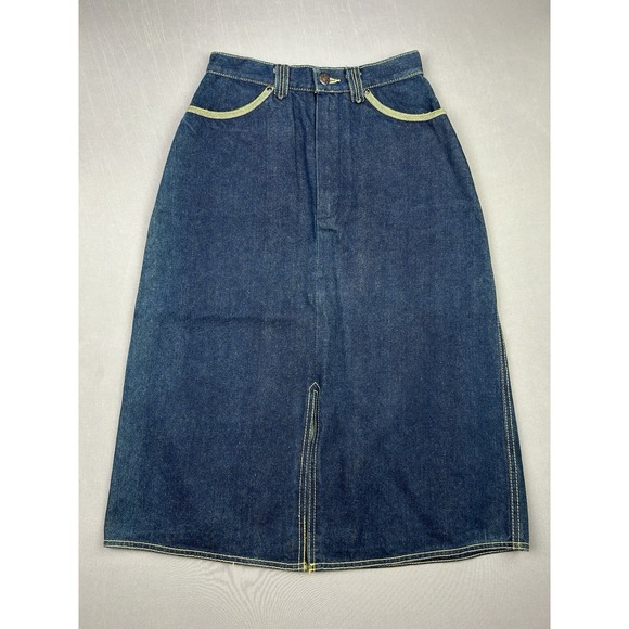 Pioneer Wear Dresses & Skirts - John Sullivan Women's 24 Waist Pioneer Wear Denim Vintage Skirt Cute Pockets